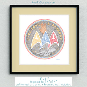 Live Long & Prosper - Star Trek TOS Micrography Print (11"x14" or 11"x11")
