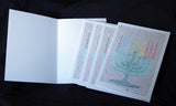 Greeting Card: Chanukah Menorah Micrography - Chanukiyah Hanukkah Card