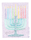 Chanukah Menorah - Chanukiyah - Hanukkah Micrography Print (8"x10")