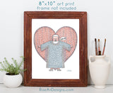 Hodor - Game of Thrones Micrography Print (8"x10" or 8"x8")