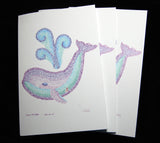 Three micrography greeting cards with Jonah & The Whale on the front. By Rae Antonoff / RaeAn Designs