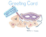 Greeting Card: Purim Micrography Card for Mishloach Manot