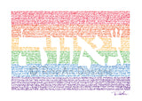 Rainbow Pride Flag Micrography Print (5"x7")