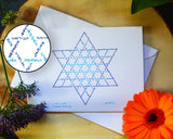 Greeting Card: Jewish Star Shabbat Blessings Micrography - All Occasion, Housewarming, Thank You, Bar Mitzvah, Bat Mitzvah, Wedding, Jewish Holidays