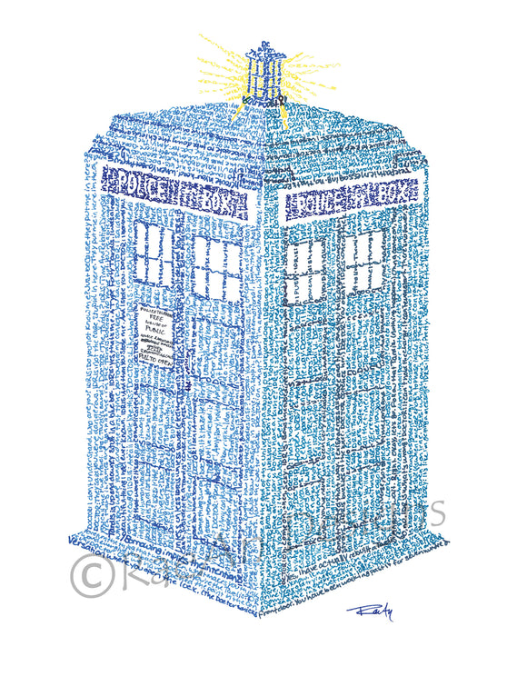 TARDIS - Doctor Who Micrography Print (